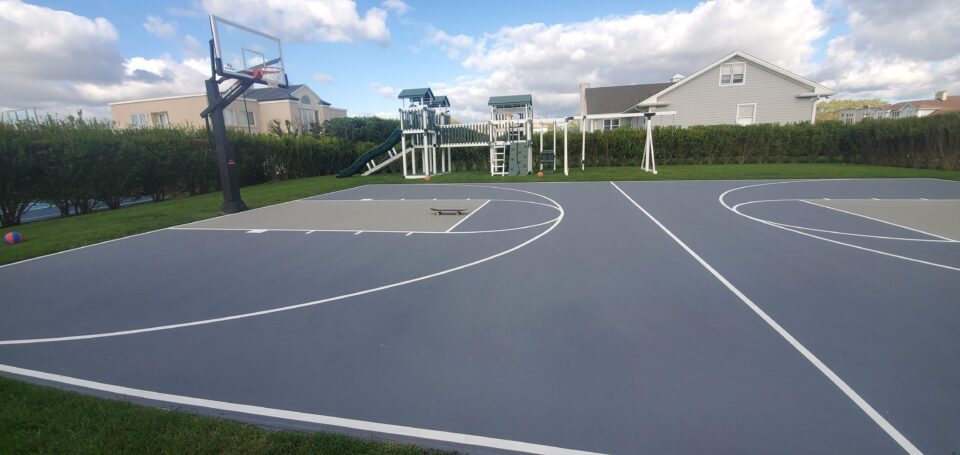 Outdoor Residential Backyard Basketball Court Pro Cushion Surfacing Fresno CA