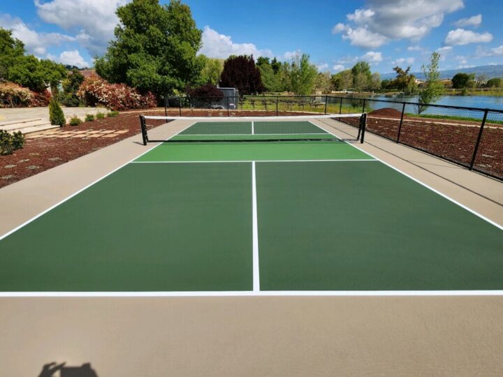 Cushion Extreme Residential Pickleball Court Outdoor Completed, San Martin CA 30x60